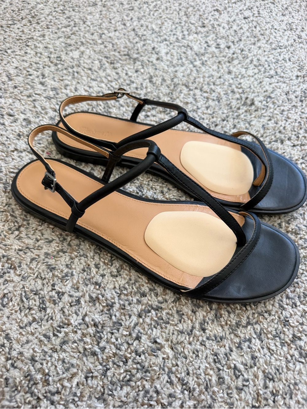 Madewell Women’s Black Leather Strappy Ankle Strap Flat Sandals US 12